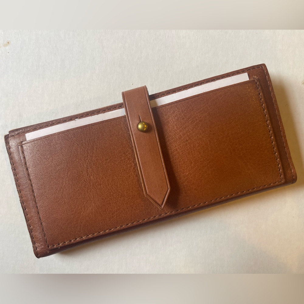 NWT Madewell New Post Wallet, English Saddle (Tan) Leather